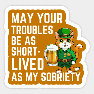 Funny Saint Patricks Day Cat Sticker